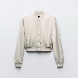 Zara Satin Effect Crop Bomber